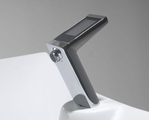 Smart Deck Mont Watersense robinet de salle de bain chrome brossé robinets avec affichage numérique