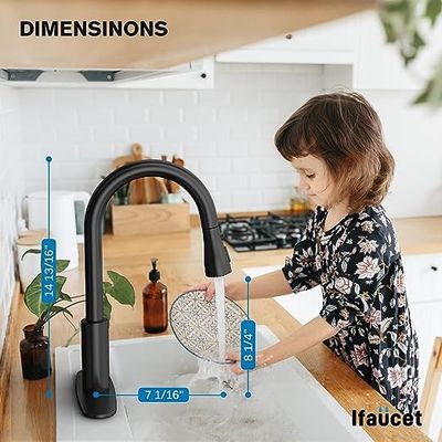 Swivel Spout Kitchen Faucet Tap With Pull Down Sprayer Brushed Nickel