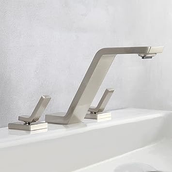 2 Handle Widespread Bathroom Faucet Tap For 3 Holes Solid Brass 8 Inch Waterfall