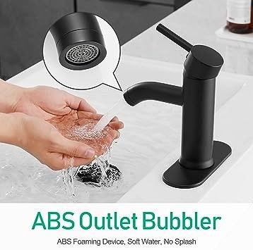 Black RV Widespread Lavatory Faucet Vessel Sink Mixer Tap With Deck Plate