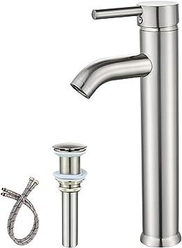Vessel Vanity Bathroom Faucet Tap With Brushed Nickel Single Handle