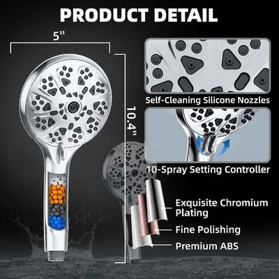 Custom ‎2.5 Gpm Aluminum Shower Head Booster Premium Chrome
