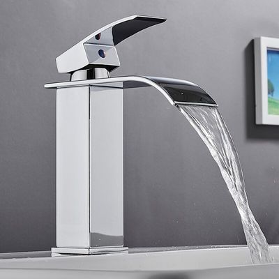 Stainless Steel Waterfall Monobloc Kitchen Taps Sink Faucet Wide Mouth